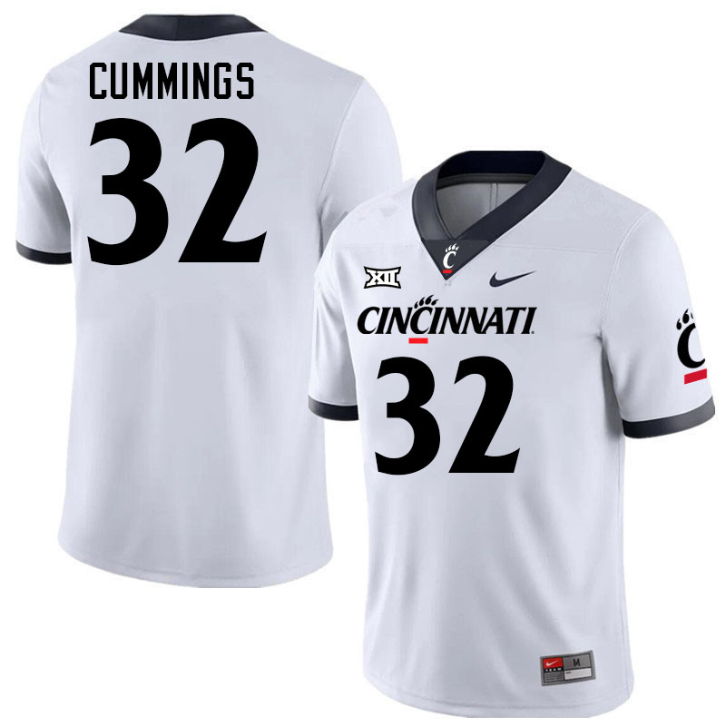 Cincinnati Bearcats #32 Maxwell Cummings College Football Jerseys Stitched-White